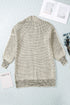 Plaid Knitted Long Open Front Cardigan